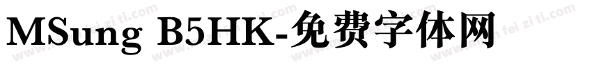 MSung B5HK字体转换